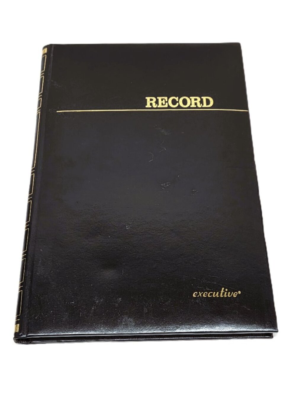 Blank Vtg Stuart Hall Executive Account Record Note Book Black #1418 Numbered